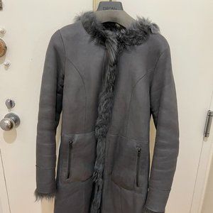 DROMe Italy Reversible Lamb Skin and Lamb Fur / Shearling Gray color Coat;XS